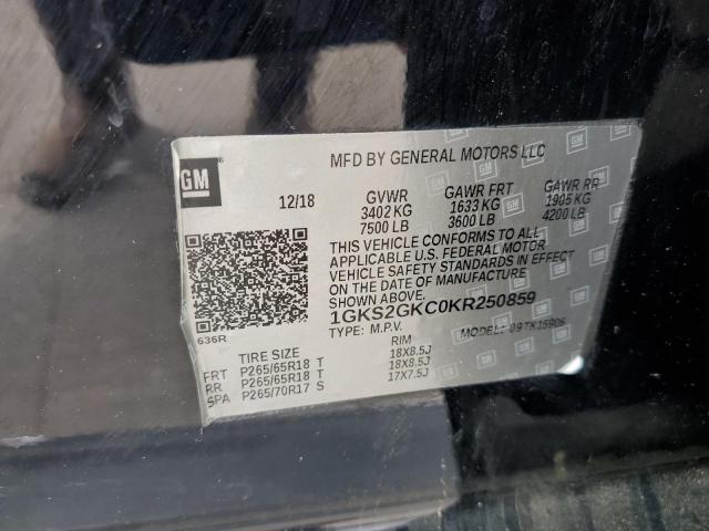 1GKS2GKC0KR250859 GMC Yukon Xl K1500 Slt