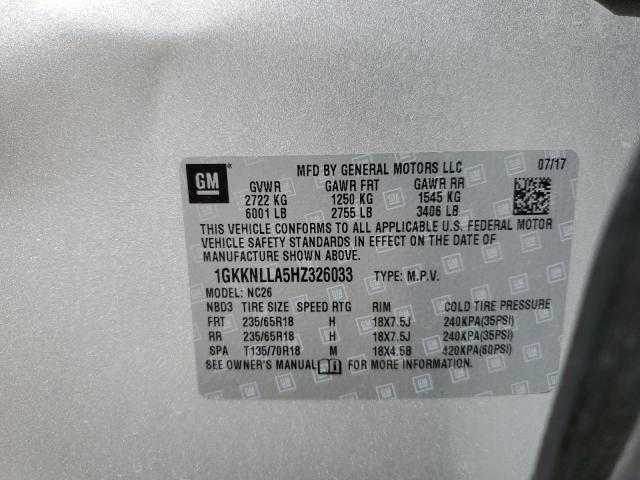 1GKKNLLA5HZ326033 GMC ACADIA SLE