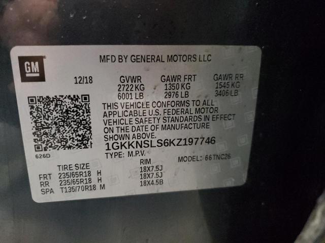 1GKKNSLS6KZ197746 GMC ACADIA SLE