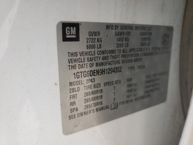 1GTG6DEN9H1294352 GMC CANYON SLT