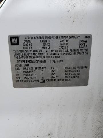2GKFLTEK0G6316999 GMC Terrain Sle