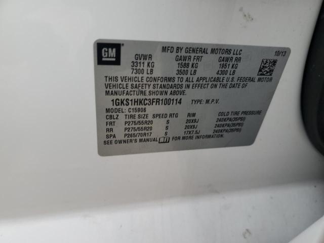 1GKS1HKC3FR100114 GMC Yukon Xl C1500 Slt