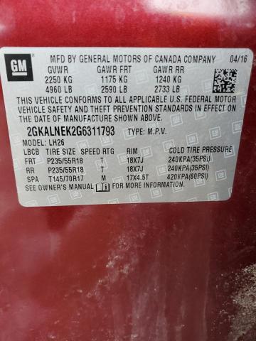 2GKALNEK2G6311793 GMC Terrain Sle