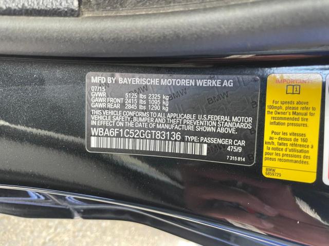 WBA6F1C52GGT83136 BMW 640 I