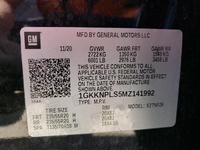 1GKKNPLS5MZ141992 GMC Acadia Denali