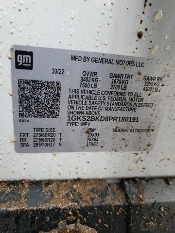 1GKS2BKD8PR180191 GMC YUKON SLT