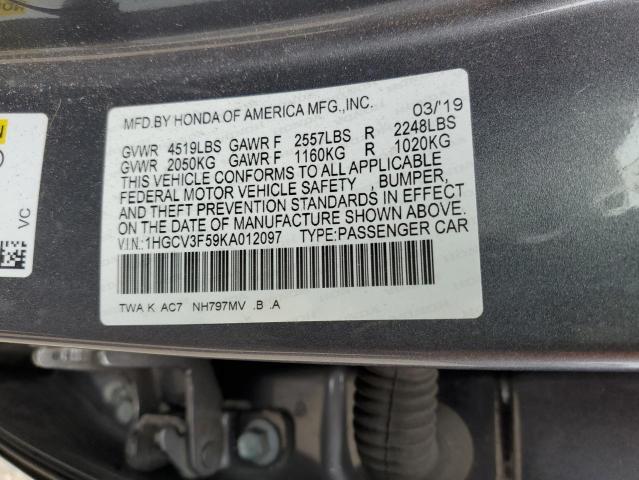 1HGCV3F59KA012097 Honda Accord Hybrid Exl