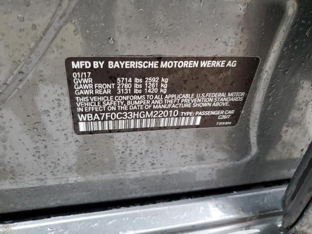 WBA7F0C33HGM22010 BMW 750 I