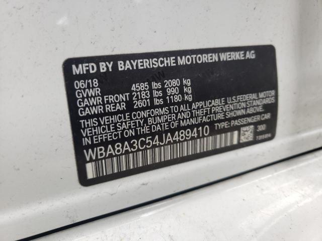 WBA8A3C54JA489410 BMW 320 XI
