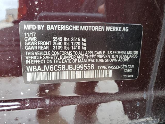 WBAJV6C58JBJ99558 BMW 640 Xigt