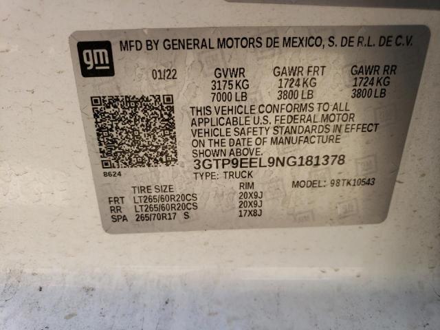 3GTP9EEL9NG181378 GMC Sierra Limited K1500 At4