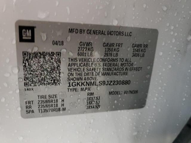 1GKKNMLS9JZ230880 GMC Acadia Slt-1