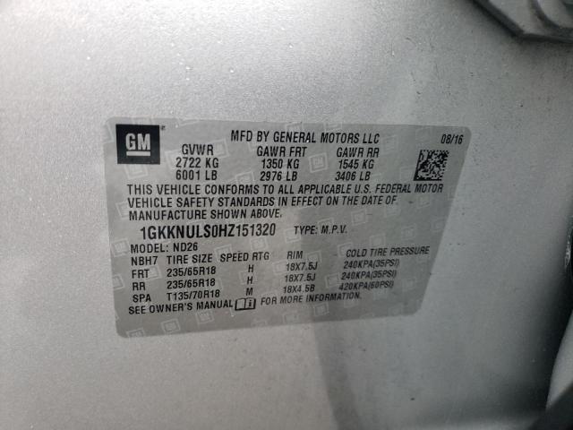 1GKKNULS0HZ151320 GMC Acadia Slt-1