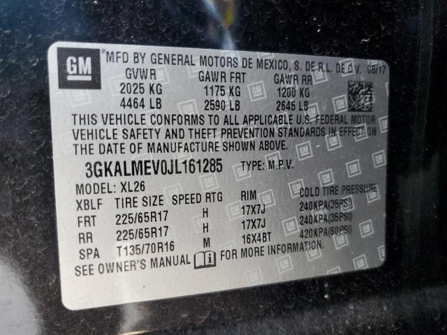 3GKALMEV0JL161285 GMC Terrain Sle