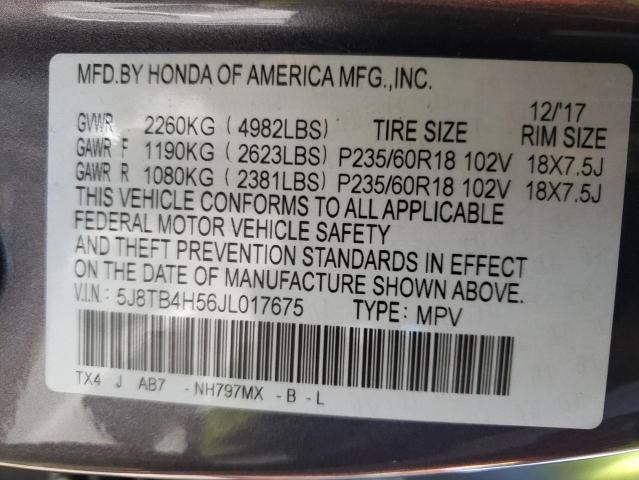 5J8TB4H56JL017675 Acura Rdx Technology