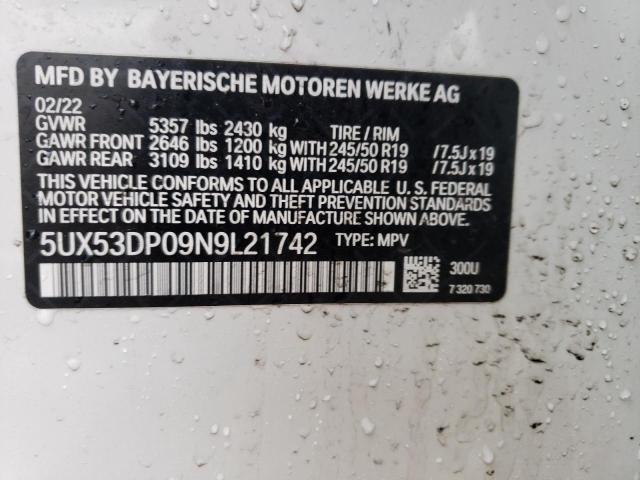 5UX53DP09N9L21742 BMW X3 Xdrive30i