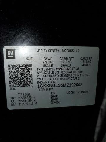 1GKKNULS5MZ192603 GMC ACADIA SLT