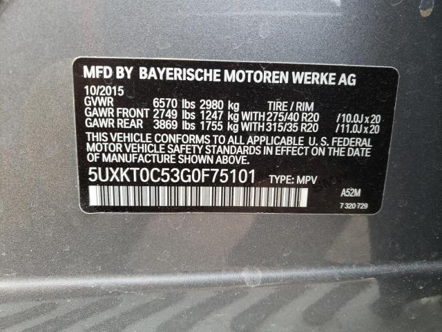5UXKT0C53G0F75101 BMW X5 Xdr40e