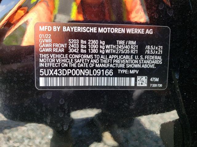 5UX43DP00N9L09166 BMW X3 Sdrive30i