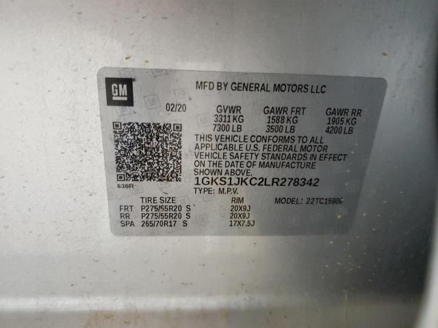 1GKS1JKC2LR278342 GMC Yukon Xl C1500 Slt