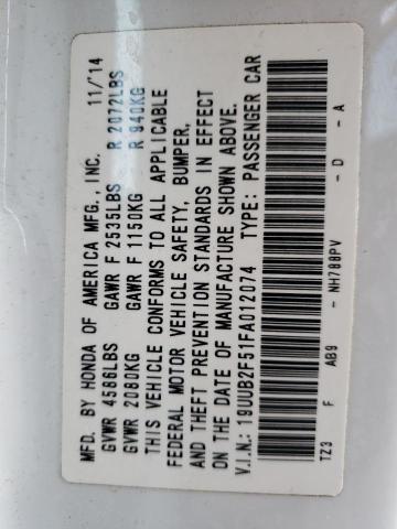 19UUB2F51FA012074 Acura TLX TECH