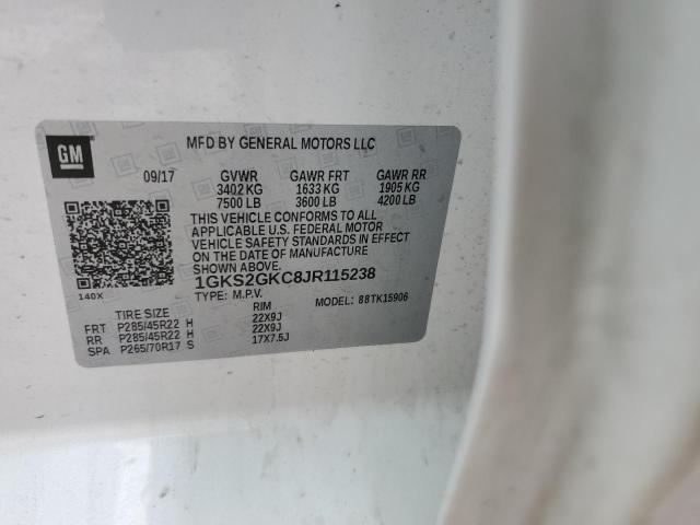 1GKS2GKC8JR115238 GMC Yukon Xl K1500 Slt