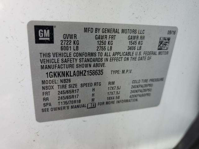 1GKKNKLA0HZ158635 GMC ACADIA SLE