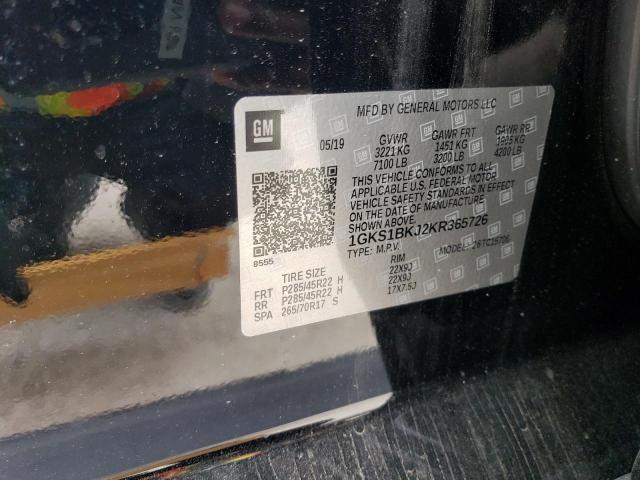 1GKS1BKJ2KR365726 GMC YUKON SLT