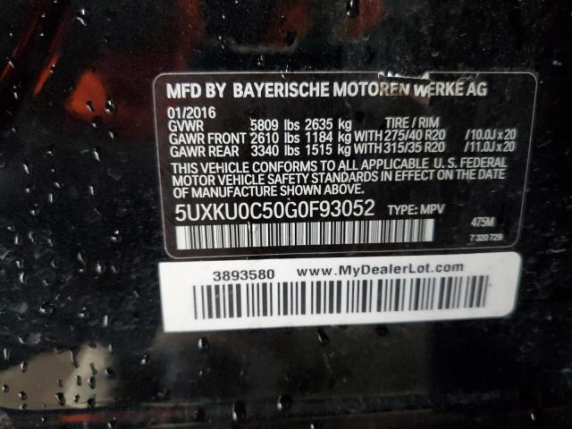 5UXKU0C50G0F93052 BMW X6 Sdrive35i