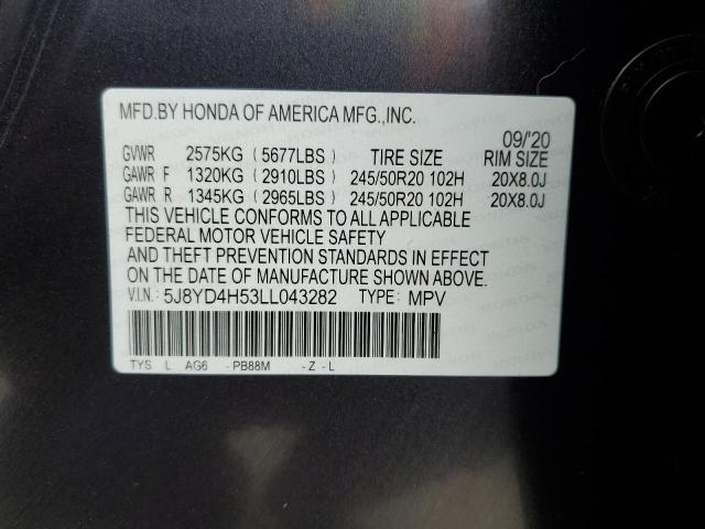5J8YD4H53LL043282 Acura Mdx Technology