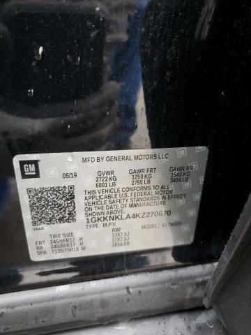 1GKKNKLA4KZ270670 GMC ACADIA SLE