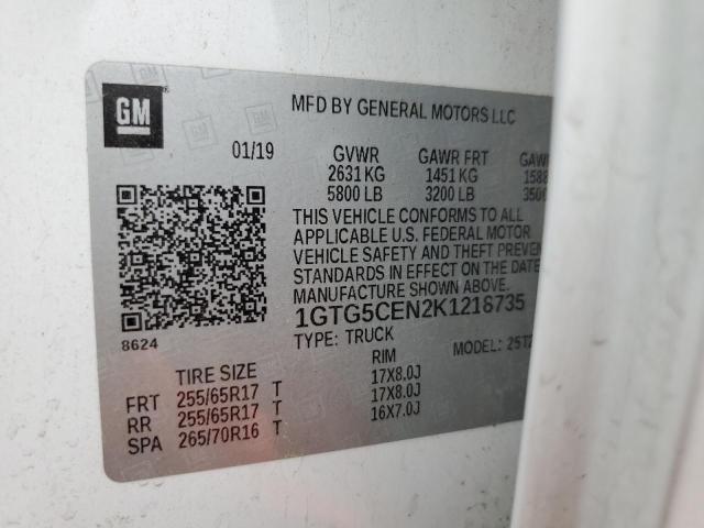 1GTG5CEN2K1218735 GMC CANYON SLE