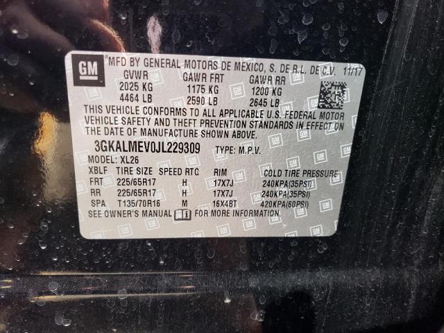 3GKALMEV0JL229309 GMC Terrain Sle
