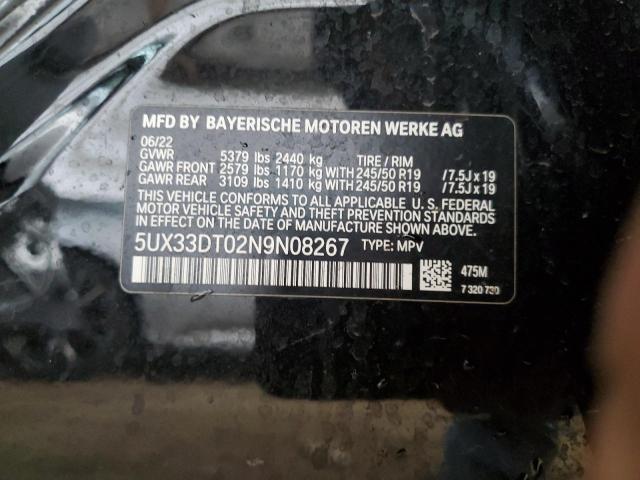 5UX33DT02N9N08267 BMW X4 Xdrive30i
