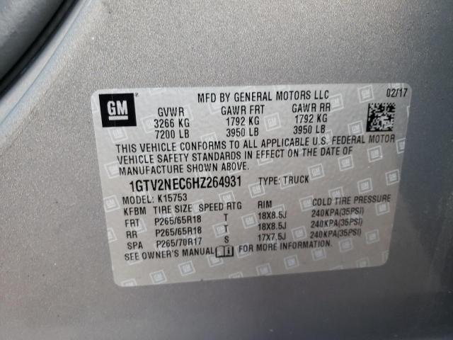 1GTV2NEC6HZ264931 GMC Sierra K1500 Slt