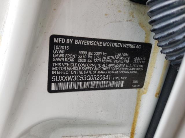5UXXW3C53G0R20641 BMW X4 Xdrive28i