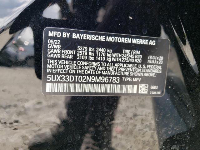 5UX33DT02N9M96783 BMW X4 Xdrive30i