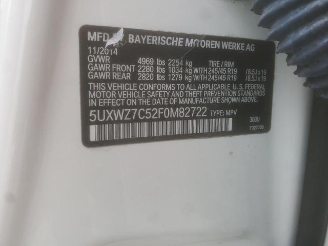 5UXWZ7C52F0M82722 BMW X3 Sdrive28i