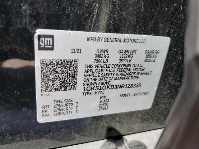 1GKS1GKD3NR128335 GMC Yukon Xl C1500 Slt