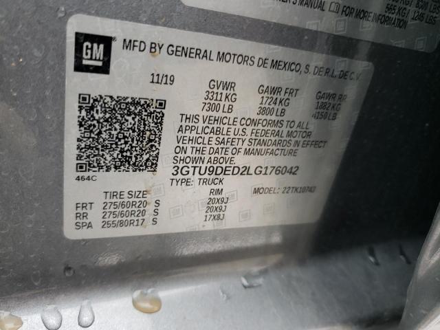3GTU9DED2LG176042 GMC Sierra K1500 Slt