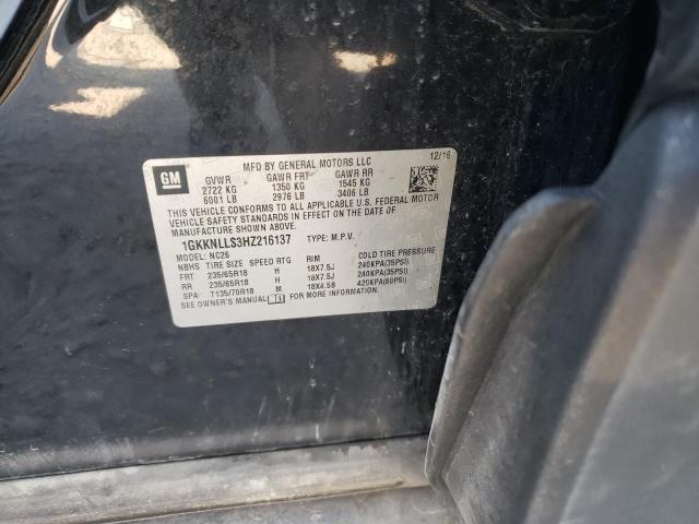 1GKKNLLS3HZ216137 GMC ACADIA SLE