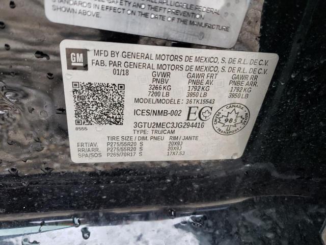 3GTU2MEC3JG294416 GMC Sierra K1500 Sle