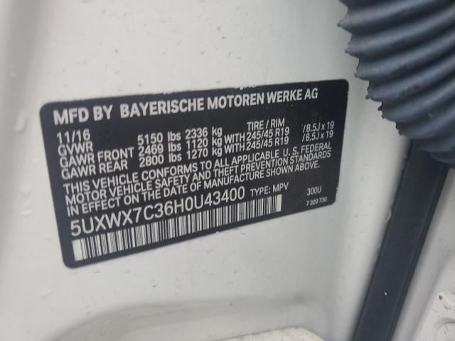 5UXWX7C36H0U43400 BMW X3 Xdrive35i
