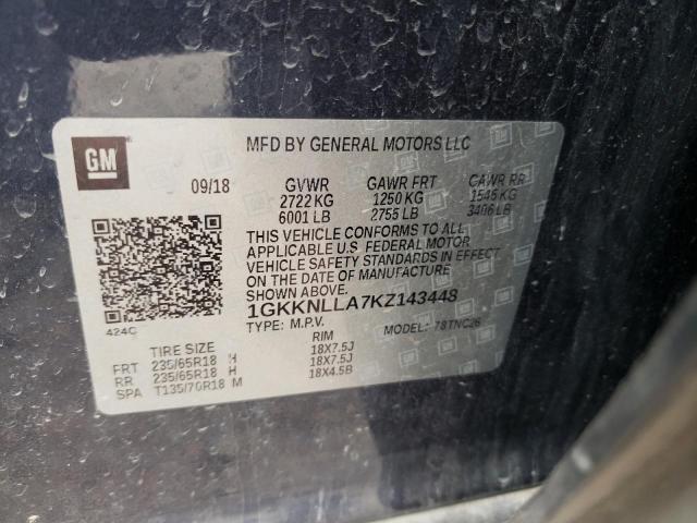 1GKKNLLA7KZ143448 GMC ACADIA SLE