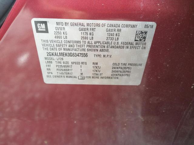 2GKALMEK0G6347556 GMC Terrain Sle