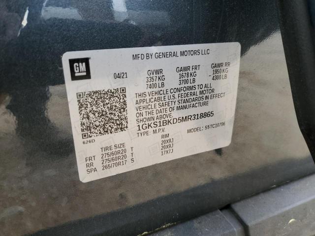1GKS1BKD5MR318865 GMC YUKON SLT