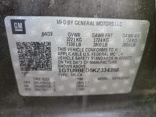 1GTU9BED5KZ334358 GMC Sierra K1500 Sle