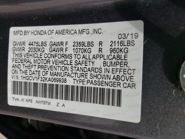 1HGCV1F32KA069938 Honda Accord Sport