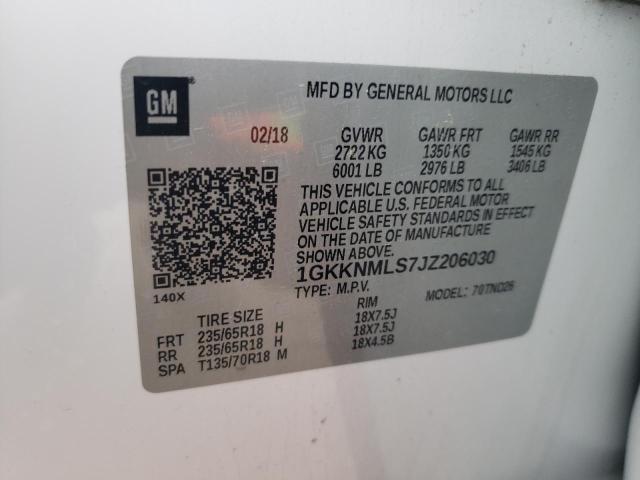 1GKKNMLS7JZ206030 GMC Acadia Slt-1