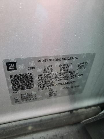 1GKKNSLA2KZ245430 GMC ACADIA SLE